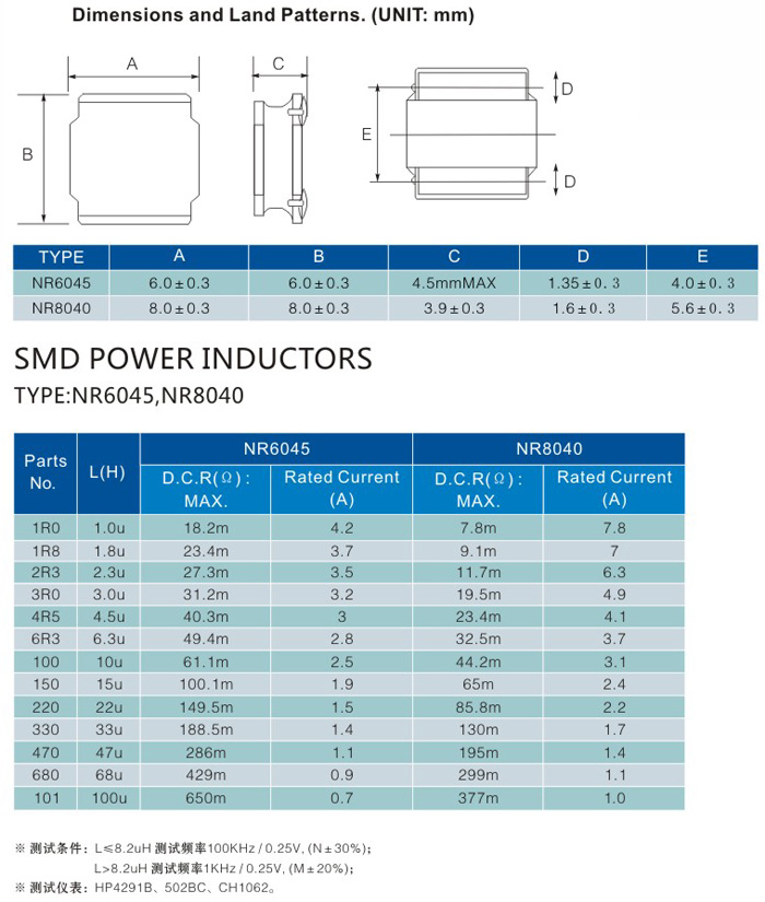 4R7 ferrite core SMD power inductor