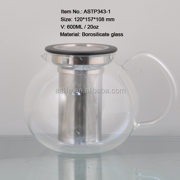 ノベルティ600ml/20ozastp343-1パイレックスガラスティーポットステンレス鋼の点滴茶ポットややかんのセット仕入れ・メーカー・工場