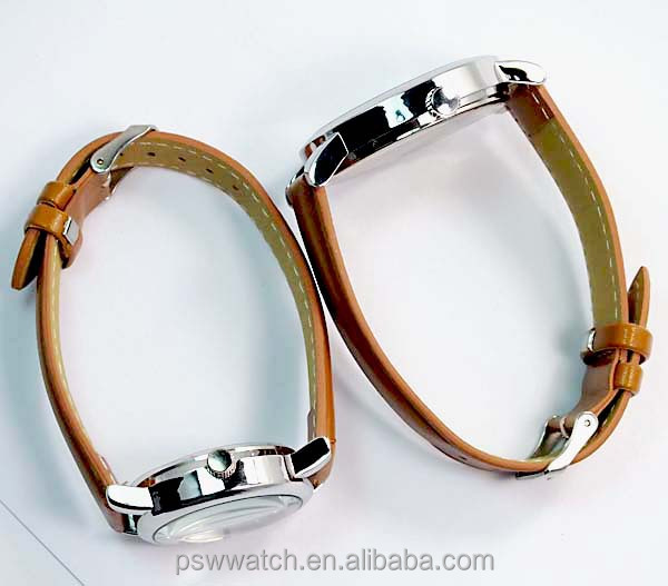 DIY Japan quartz movement genuine leather watches couple watch