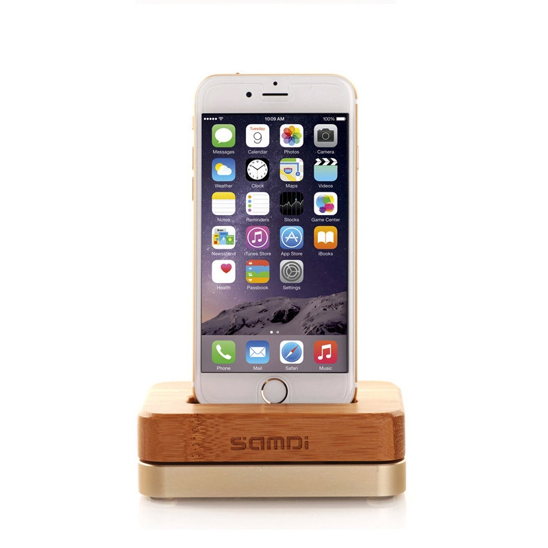 新しい高級2015木製電話ホルダーを充電iphone用充電スタンドホルダーiphone用ドック仕入れ・メーカー・工場