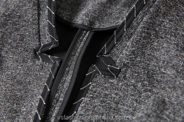 レディースファンシージャケットpuのふさの裾ポケットブレンドベストのコートの女性のパターン仕入れ・メーカー・工場