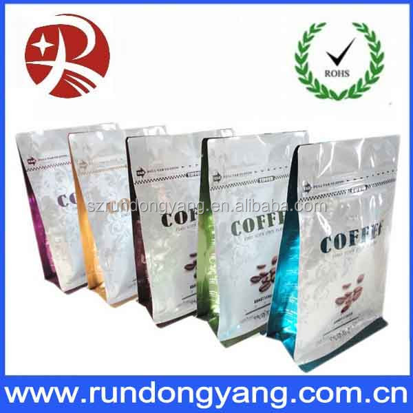 Sealable Coffee Valve Bag With side gusset coffee valve bag High quality aluminum foil coffee packaging bags