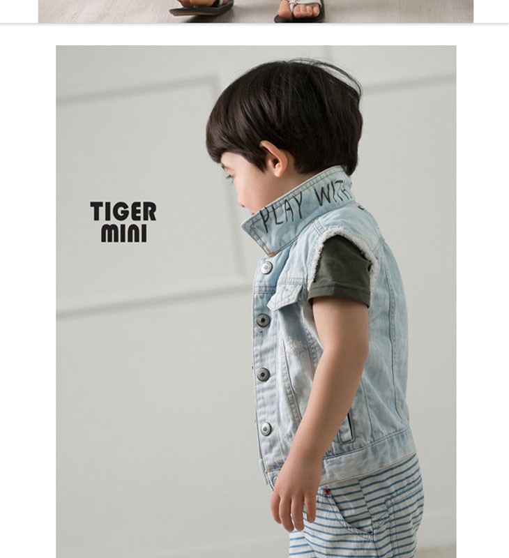 中国卸売カスタム子供服ノースリーブ デニム ベスト用子供服仕入れ・メーカー・工場