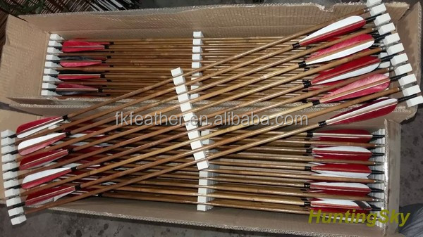 Wholesale Archery Indonesian Wood Arrow Barrel Arrow With Turkey