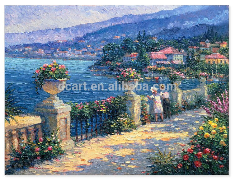 mediterranean knife oil painting beautiful landscape fine art