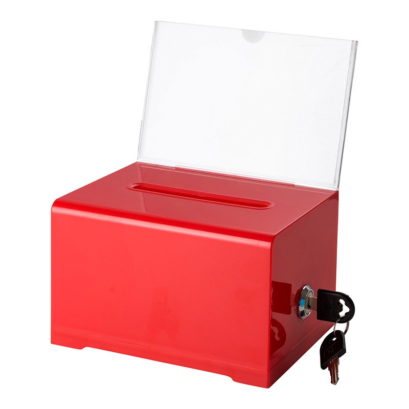 Excellent Large Charity Acrylic Donation Box With Lock Manufacturer