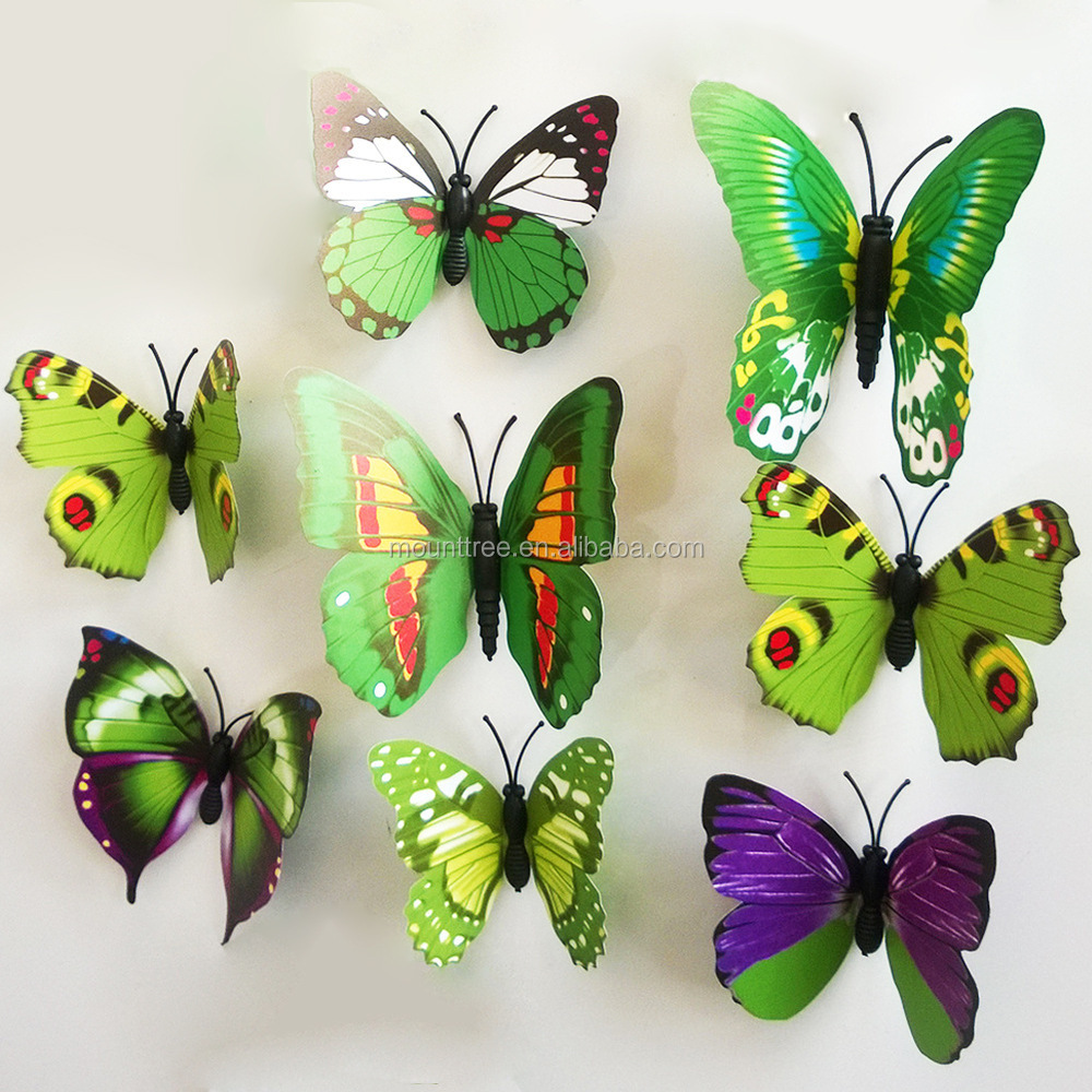 12 pezzi creativo butterflie 3d adesivi murali removibili decori ... Decori adesivi per pareti cucina