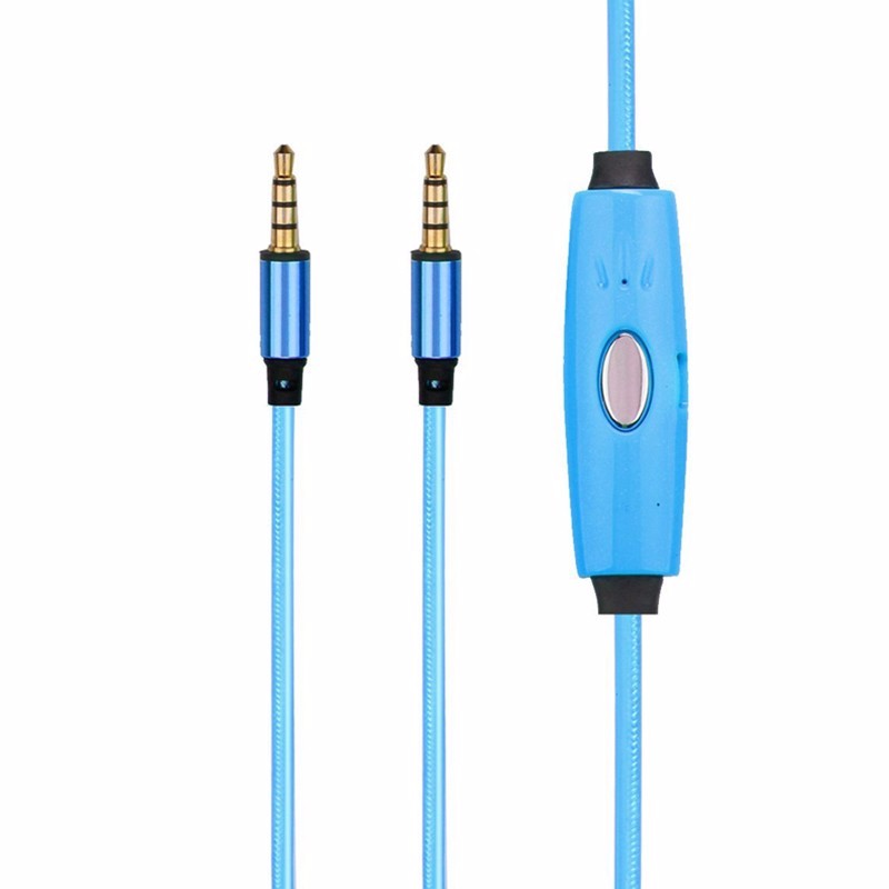 Aux Cable Male To Male El Led Light 3.5mm Audio Cable 4 Ipod Mp3(blue