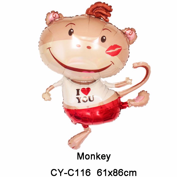 Inflatable Foil Mylar Monkey Balloon Toys Animal Foil Big Month Monkey