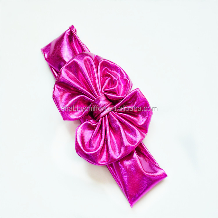 メタリック弓乱雑なheadwrap、 リボンheadwrap、 skinyheadwrap仕入れ・メーカー・工場