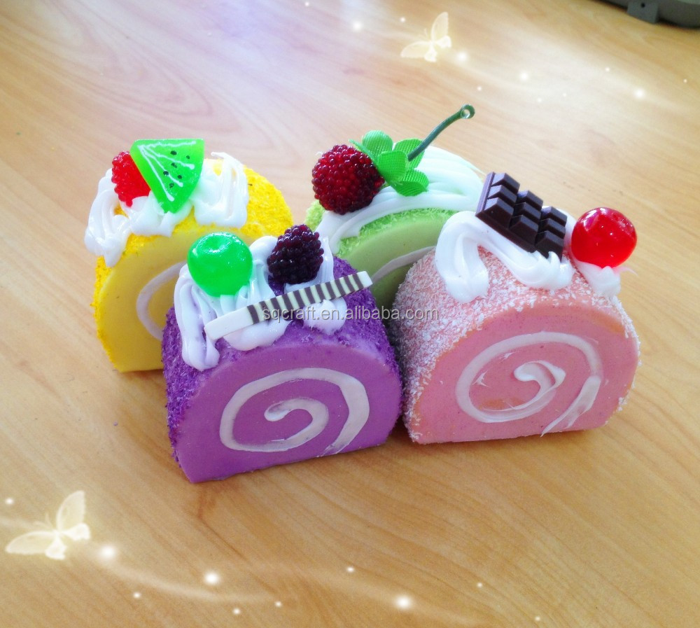 Kawaii Squishy Swiss Roll Sponge Cake With Fancy Top Phone Straps/yiwu Sanqi Craft Factory - Buy ...