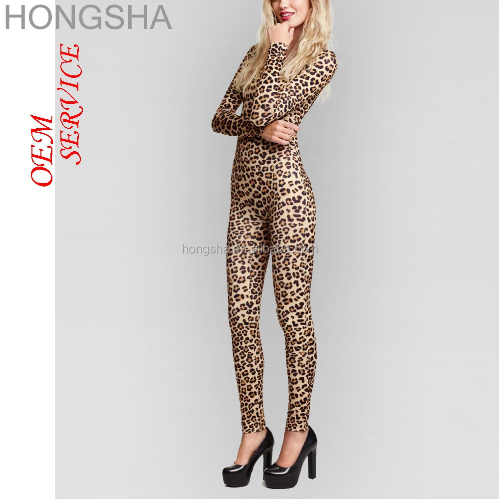 Leopard Print Spandex Catsuit Hsj1509 Buy Catsuit Spandex Catsuit