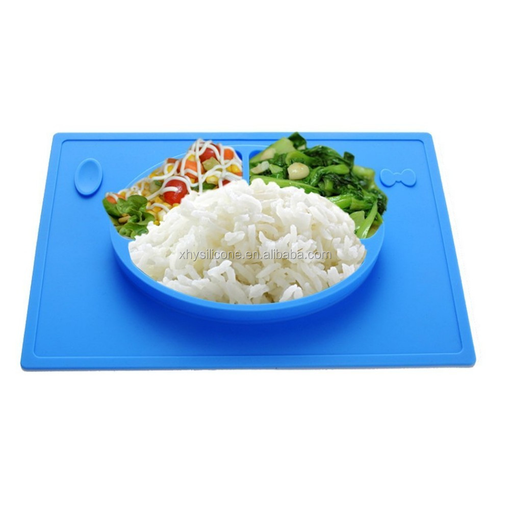 耐熱fda lfgbシリコーンボウルとプレイスマットbpaフリーの食品グレード料理テーブルマット用赤ちゃん仕入れ・メーカー・工場