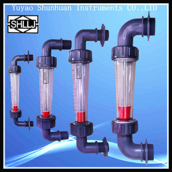 Elbow Flow Meter Plaatic Panel Mount Rotameter Flowmeter With Elbow