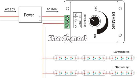 Диммер для светодиодной ленты 12 вольт схема