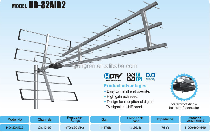 大きなアンテナ屋外テレビアンテナ使用モデルのhd- 32aid2仕入れ・メーカー・工場