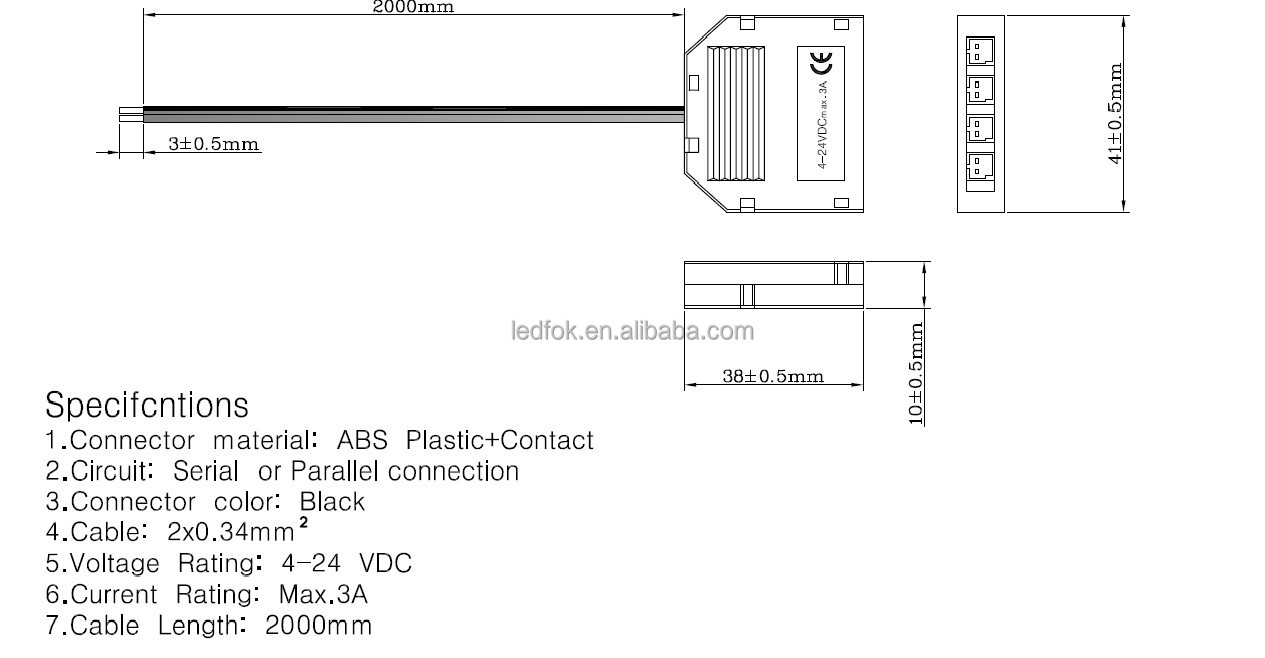 正方形の平行12vledディスプレイ照明器具付dcジャック電源コネクタ2.1*5.5mm仕入れ・メーカー・工場