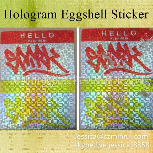 Custom Any Design Brittle Blank Eggshell Sticker,Do Not Remove Fragile Self Adhesive Decoration Wall Sticker