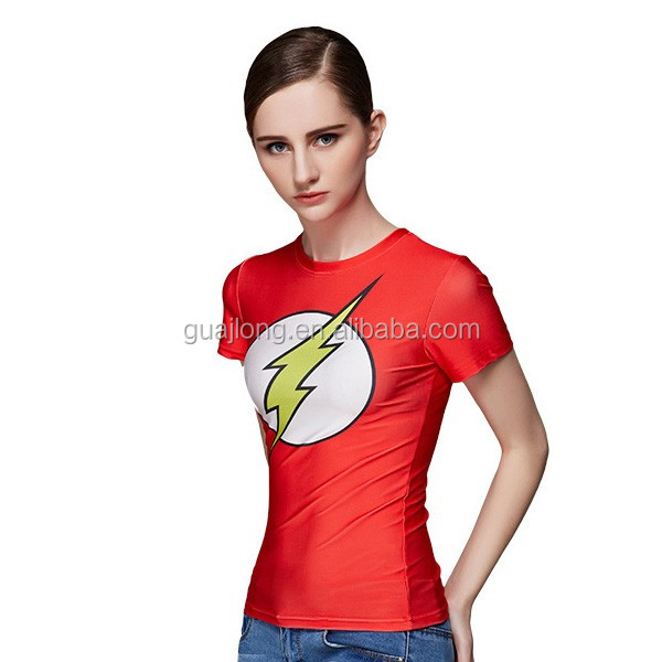 新しい到着ファッションデザイン圧縮タイツ女性トップtシャツ仕入れ・メーカー・工場