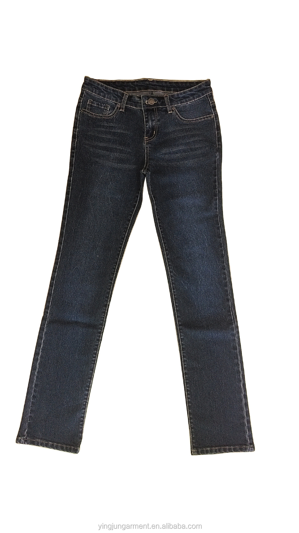 卸売ロシア女性ジーンズzip圧縮された背の高い女性古典的なウォッチポケットデニムジーンズの深い着色された基本的な5ポケットジーンズ仕入れ・メーカー・工場