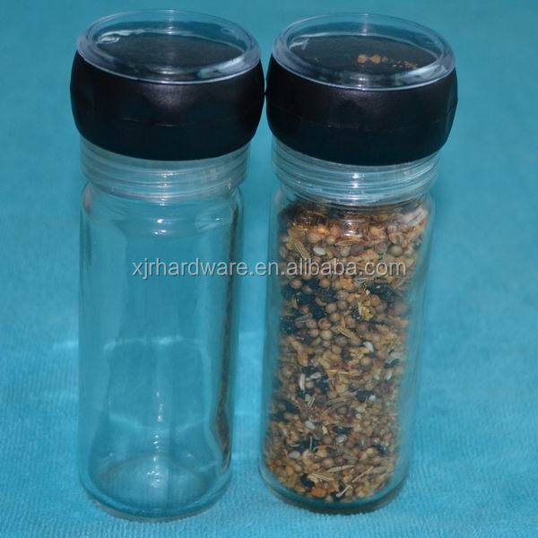 salt and pepper grinder with glass bottle