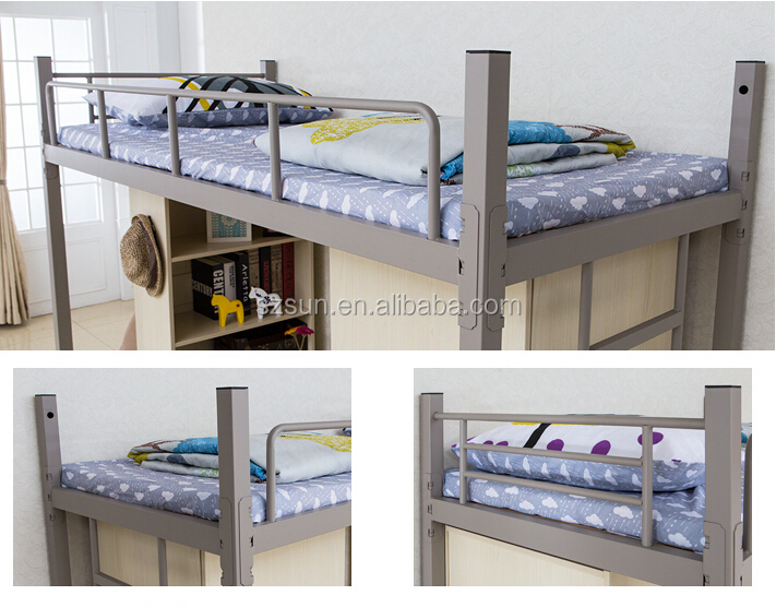 高等学校フルベッド金属製の家具セットの子供の二段ベッド机付き仕入れ・メーカー・工場