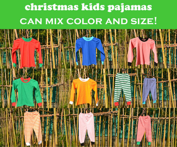 赤ん坊の衣類の子供のパジャマ2015緑のストライプ男の子の女の子の子供プレーン長袖綿100％の子のパジャマパジャマ仕入れ・メーカー・工場