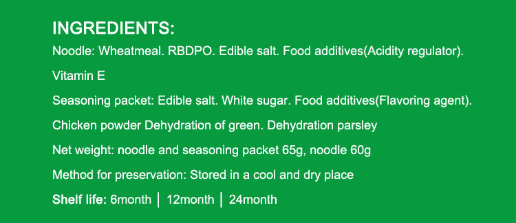 2014 Newest Vegetables Flavor Instant Noodles 90g