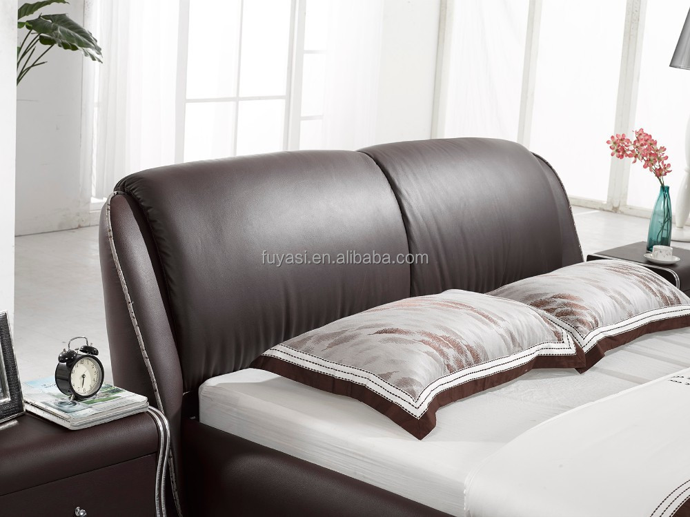 Alibaba Furniture Faux Leather Bed King Size Bed European Style Bed