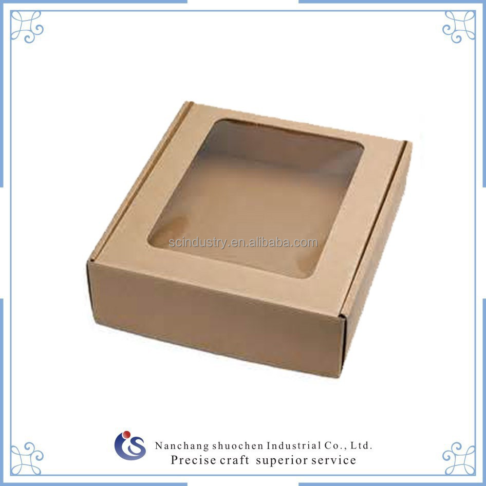 cardboard paper gift box with clear window