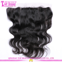 Qingdao Top Beauty Hair supply brazilian lace frontal closure 13x4 body wave 6A ear to ear lace frontal