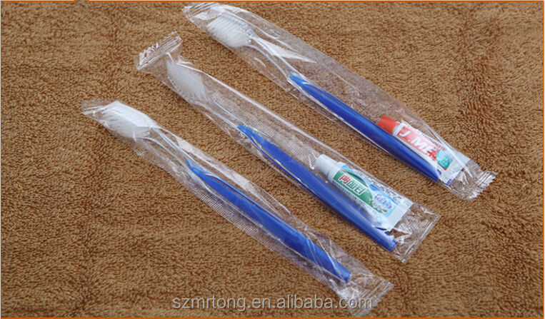 プロモーションプラスチックホテル柔らかい歯ブラシ歯磨き粉付卸売仕入れ・メーカー・工場