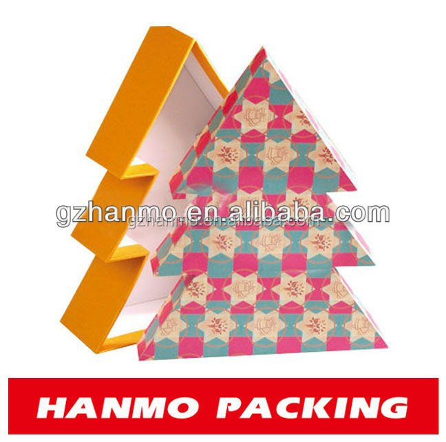 custom printing decorative tree shape christmas gift box