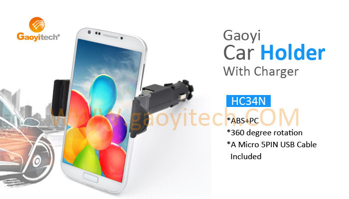新しい3.5~5.3インチ電話ホルダー、 スマートフォンホルダを持つ単一の車のusb充電器( hc34n)問屋・仕入れ・卸・卸売り