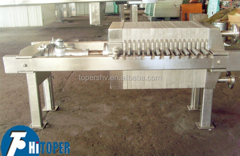 stainless steel beer and wine filter press used for solid liquid separation in beer plant
