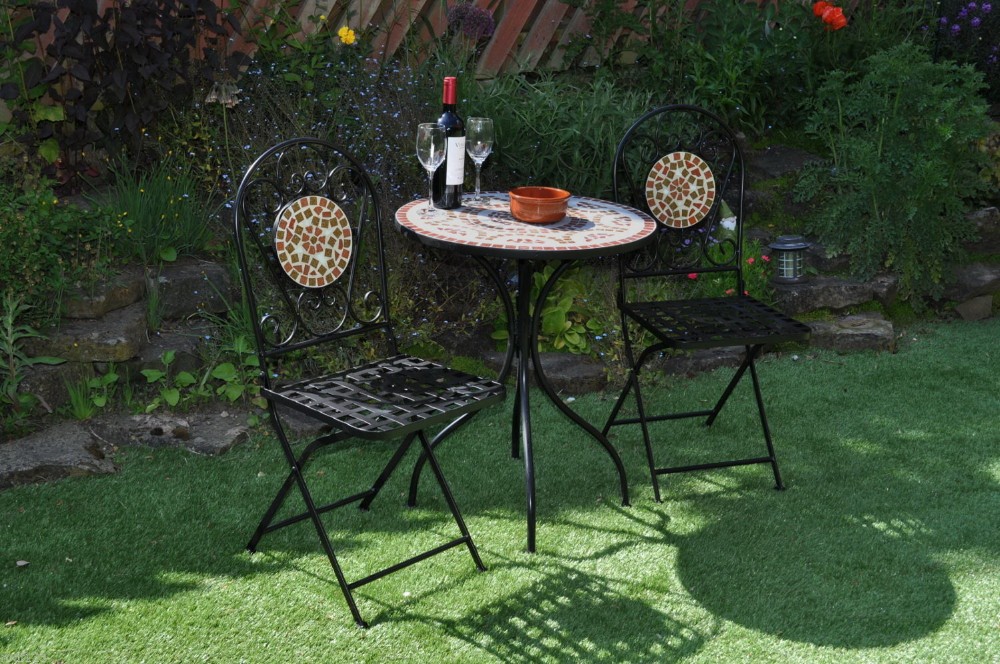 Mosaic Patio Table And Chairs Set Neptun - Garden Terrace Furniture Set