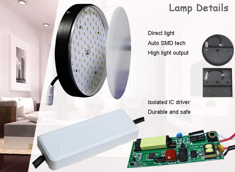 Zuodengラウンドledシーリングライトce rohs ledライトモーションセンサー調光対応表面実装ラウンドフラットledシーリングライト仕入れ・メーカー・工場