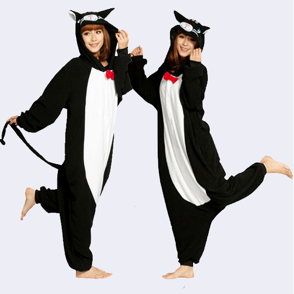 新しい黒猫キグルミonesies日本成人女性用と男性の卸売安いドロップシッピング問屋・仕入れ・卸・卸売り