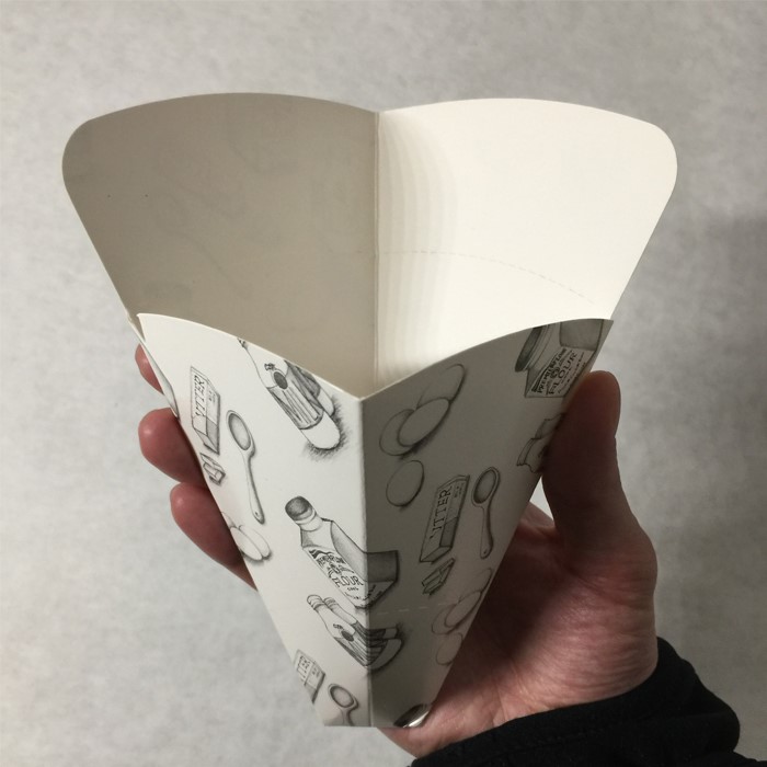 Hot Sale Hong Kong Egg Waffle Packaging Box With Tearing Open Line