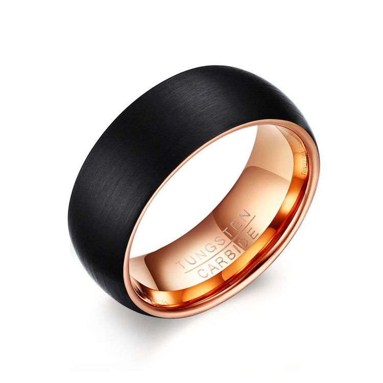Anillo de compromiso de anillo de boda para hombres y mujeres de titanio  negro