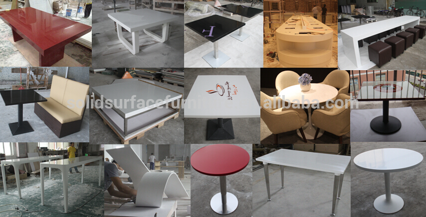 大理石トップダイニングテーブル、 アクリル表面のレストランのダイニングルームのテーブルと椅子仕入れ・メーカー・工場