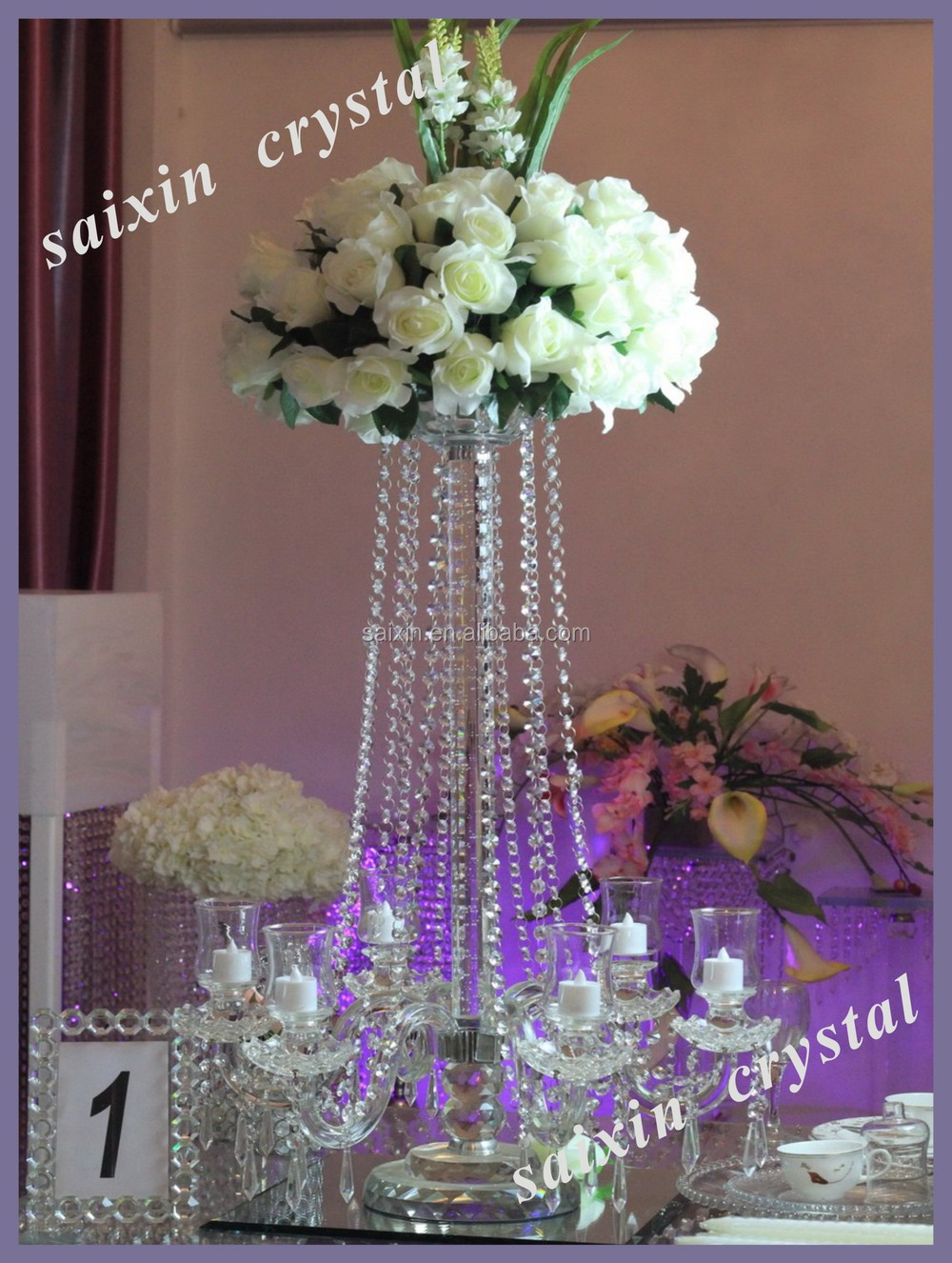 豪華な結婚式の装飾のクリスタルフラワースタンドzt-122-2問屋・仕入れ・卸・卸売り