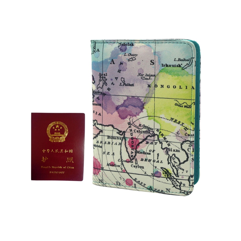 卸売wworldマップ革puのパスポートカバー、 トラベルパスポートケース仕入れ・メーカー・工場