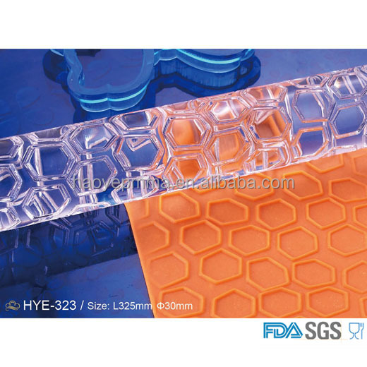 Hexagonal Net Pattern Cake Decoration Acrylic Rolling Pin