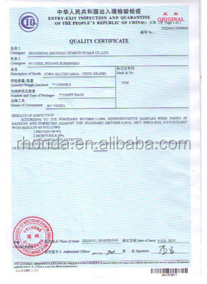 Free sample can be send within 2 days 60% protein yellow Corn Gluten Meal powder