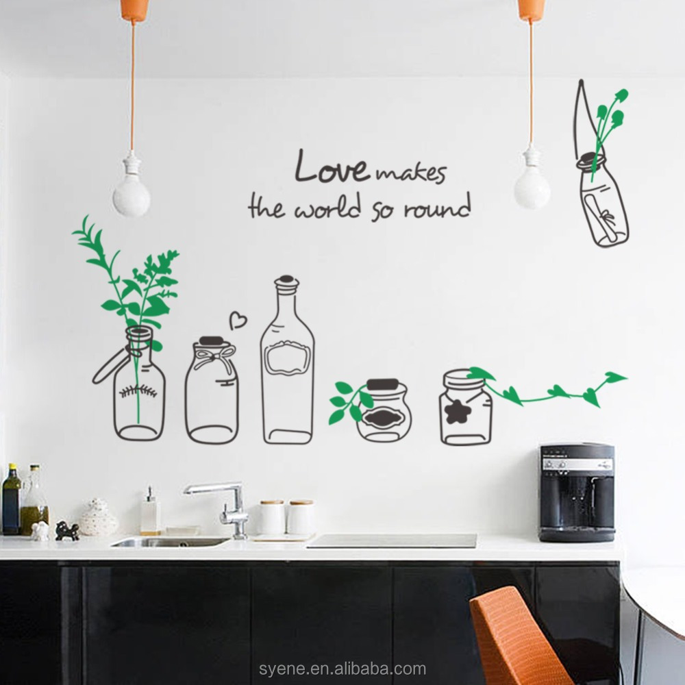 Keuken kamer muurstickers decal 3d home decor vinyl quotes liefde ...