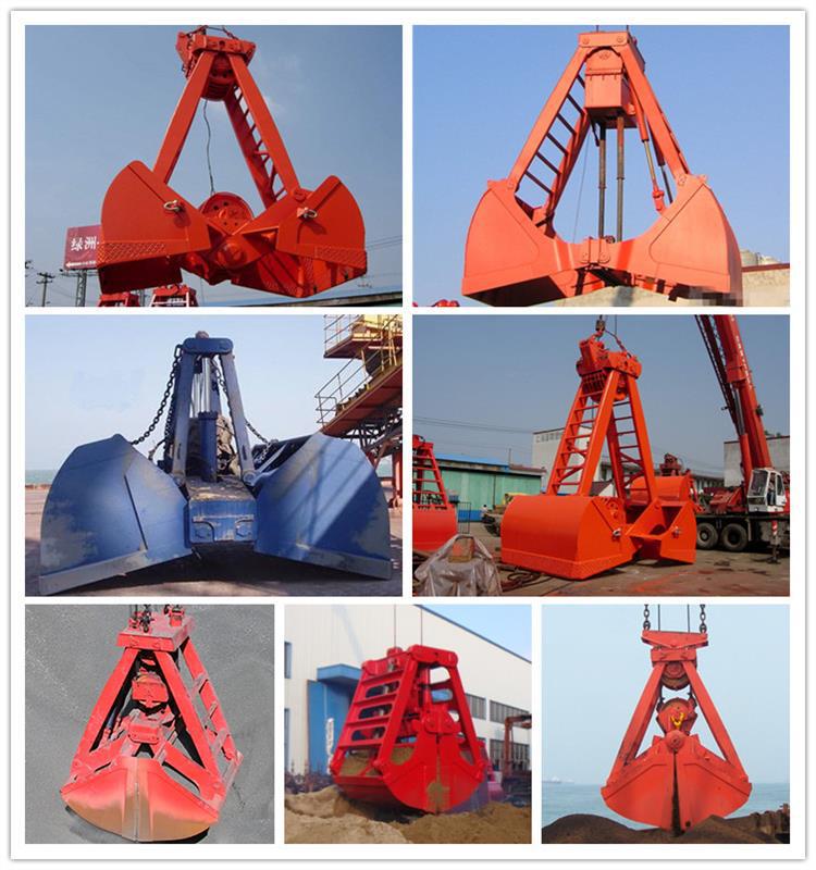 Electric Hydraulic Mechanical Grab Bucket Double Girder / Beam Overhead Crane With Hydraulic