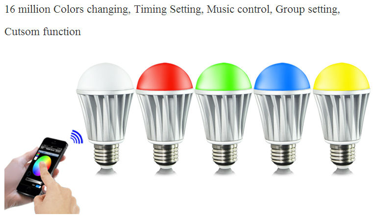 Timer+Group+Music Android IOS RGBW Bluetooth LED Bulb Smart lighting