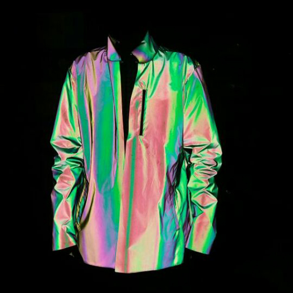 Factory Direct Sell Rainbow Neon Color Circuit Diagram Pattern Printing  Reflective Autumn Men 100% Polyester Casual Jacket - Buy Reflective Rainbow