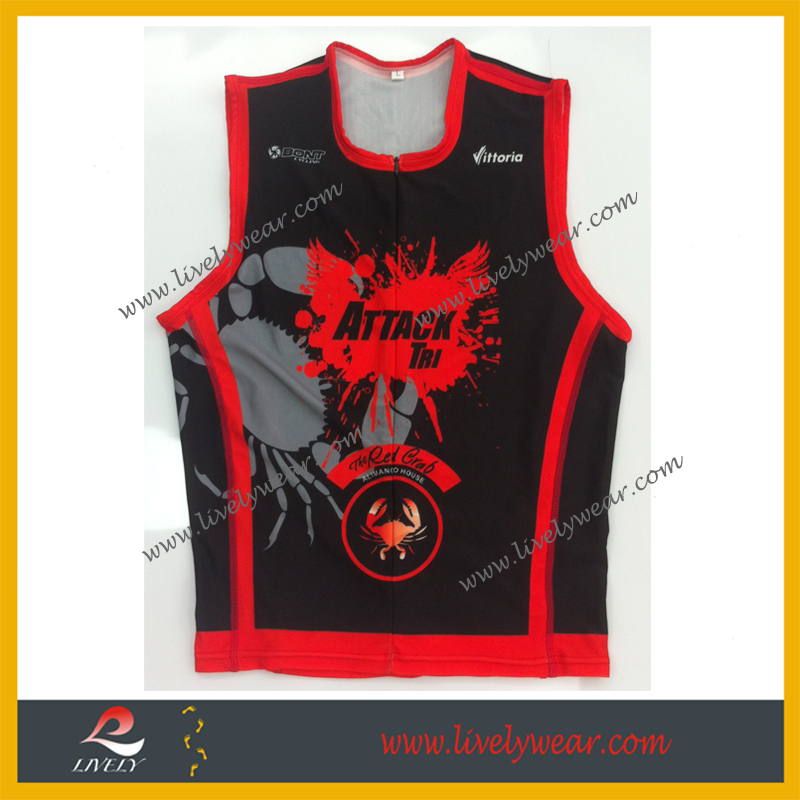 昇華ライクラスパンデックスの圧縮triathlontop仕入れ・メーカー・工場